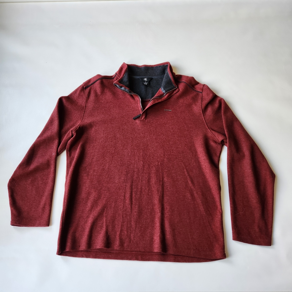 Mens Calvin Klein Red Knit Sweater Pullover